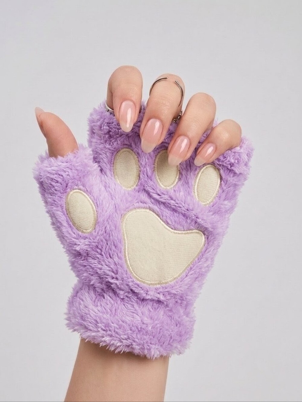 Brand New Lavender Fuzzy Cat Paw Mittens • Kawaii Plush Cosplay Gloves 🐾💜
